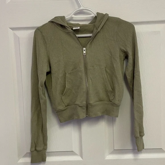 Aritzia Tops Tna Thermal Zip Up Hoodie Poshmark